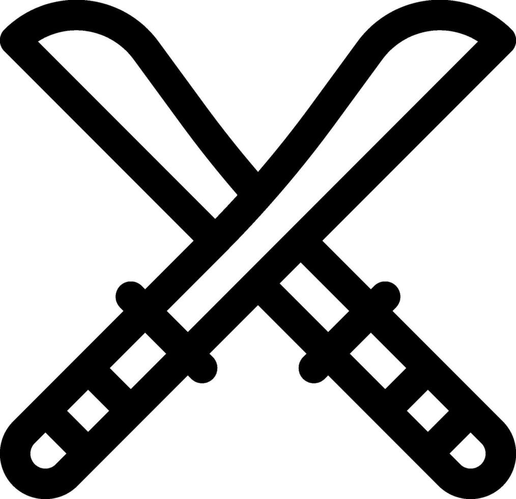 Two crossed swords icon on a white background vector