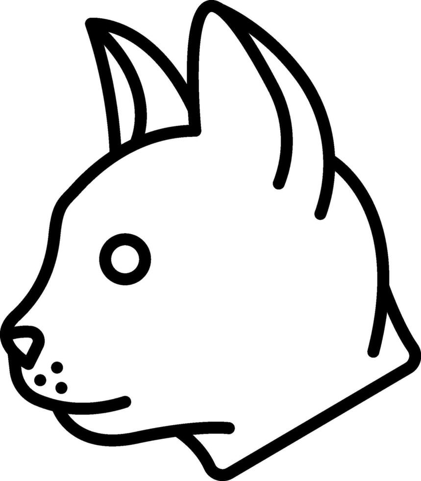 A black and white drawing of a cat's head vector