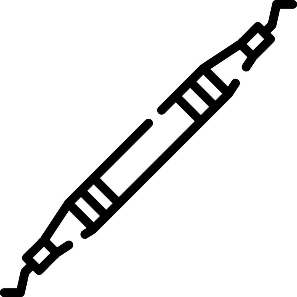 A black and white line drawing of a long tube vector