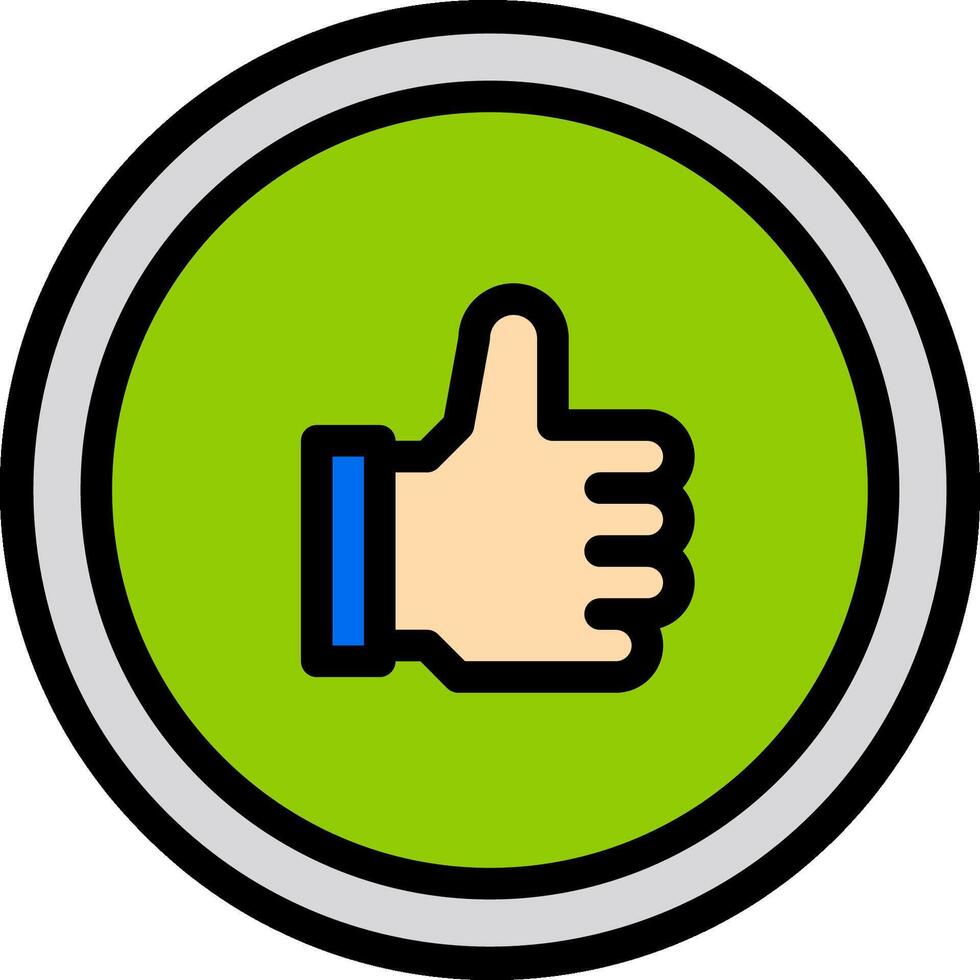 A thumbs up icon on a green circle vector