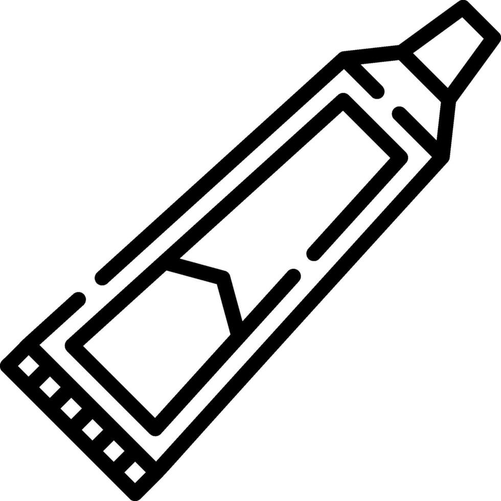 A black and white line drawing of a pencil vector