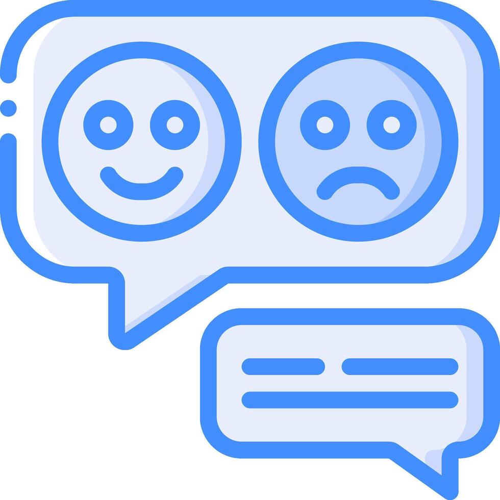 Two speech bubbles with emoticons on them vector