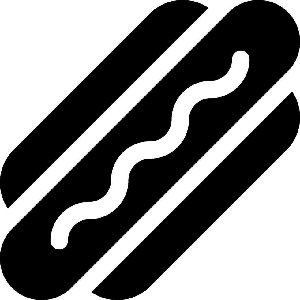 A black and white hot dog icon vector