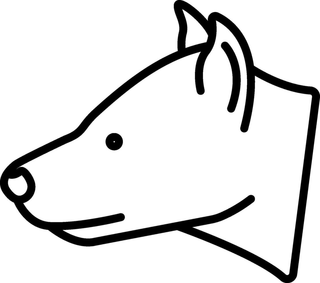 A black and white drawing of a dog's head vector
