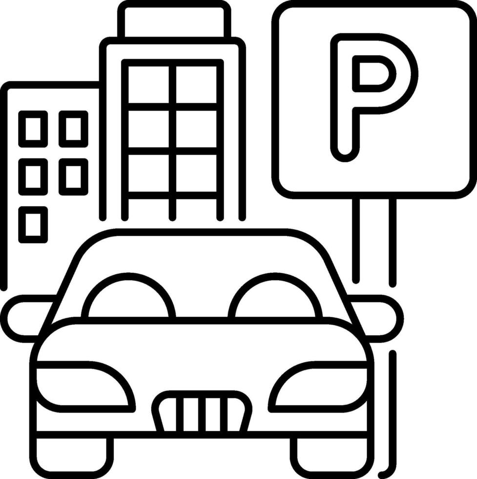 Parking sign and car icon vector