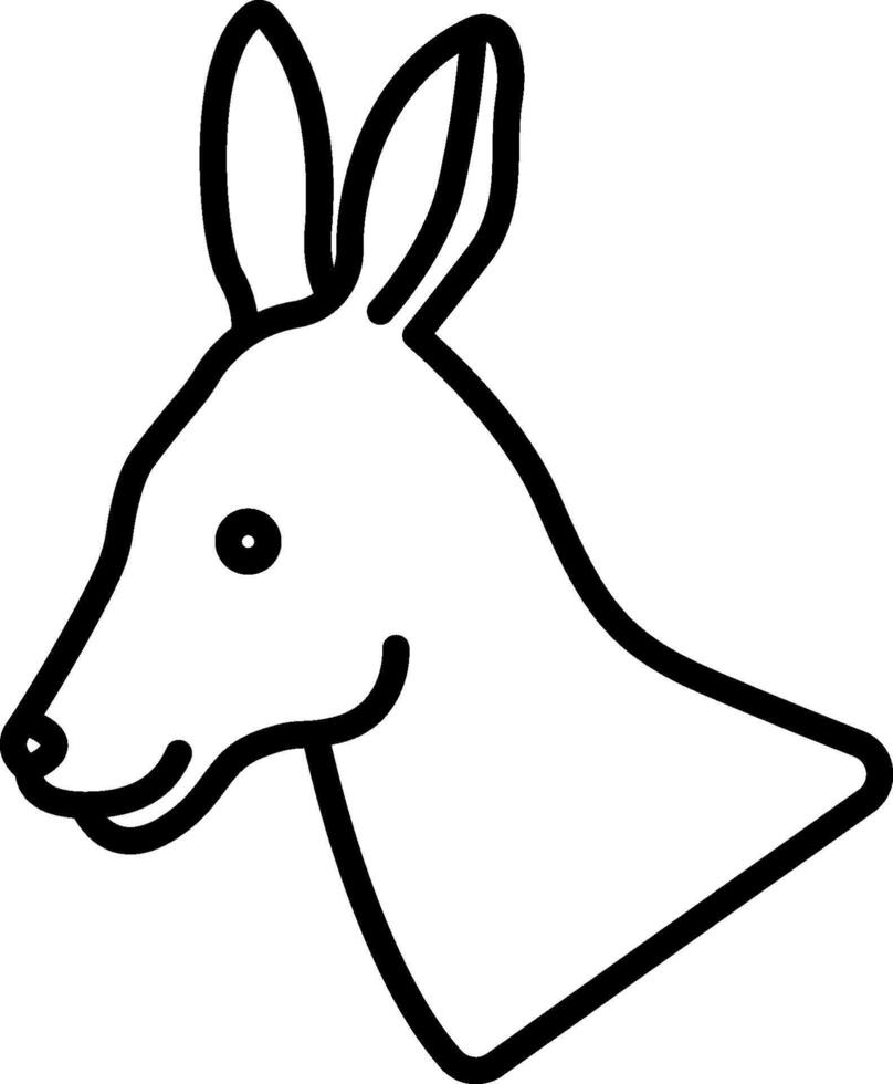 A black and white drawing of a kangaroo vector