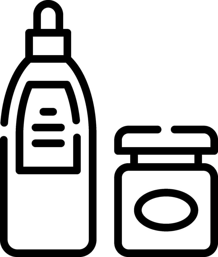 A bottle of shampoo and a jar of cream vector