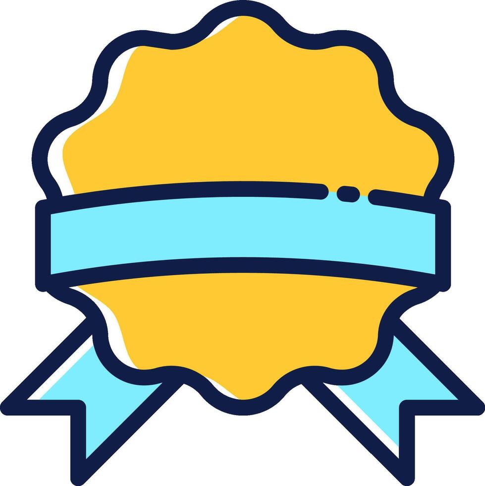 A badge with a ribbon and ribbon on it vector