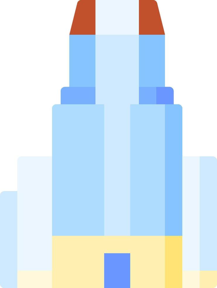 A blue building with a red roof vector