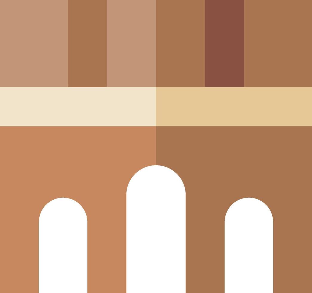 A brown and white building with arches vector