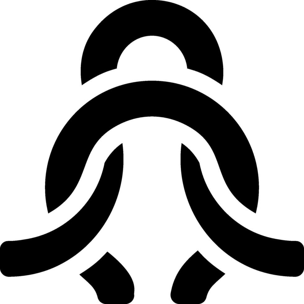 A black and white logo of a circle with a curved line vector