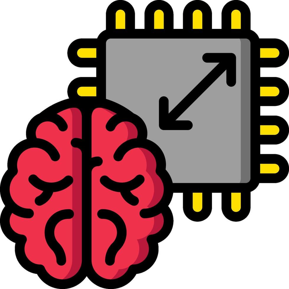 A brain and a cpu chip vector