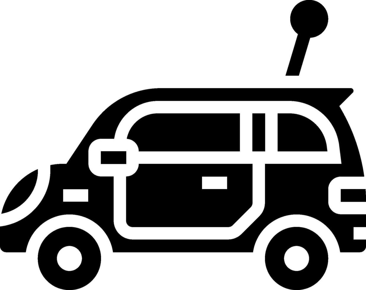 Car icon with antenna on top vector