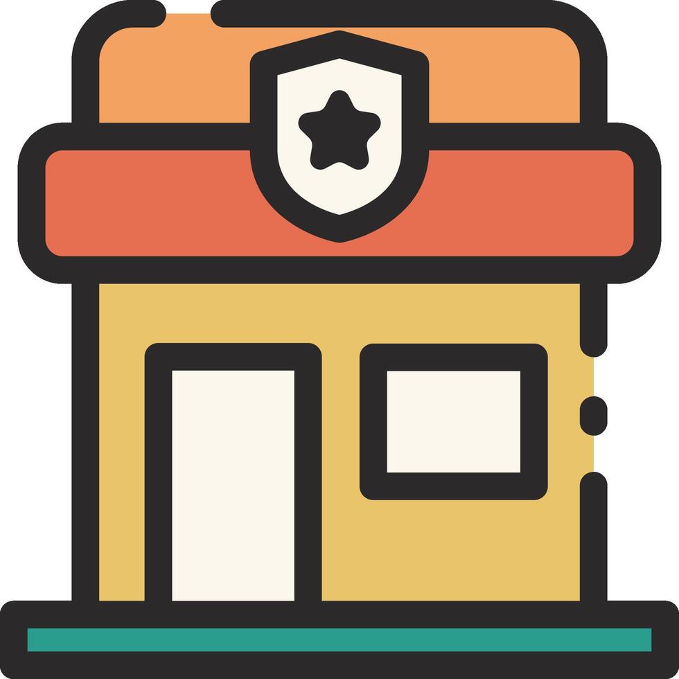A police station building icon vector