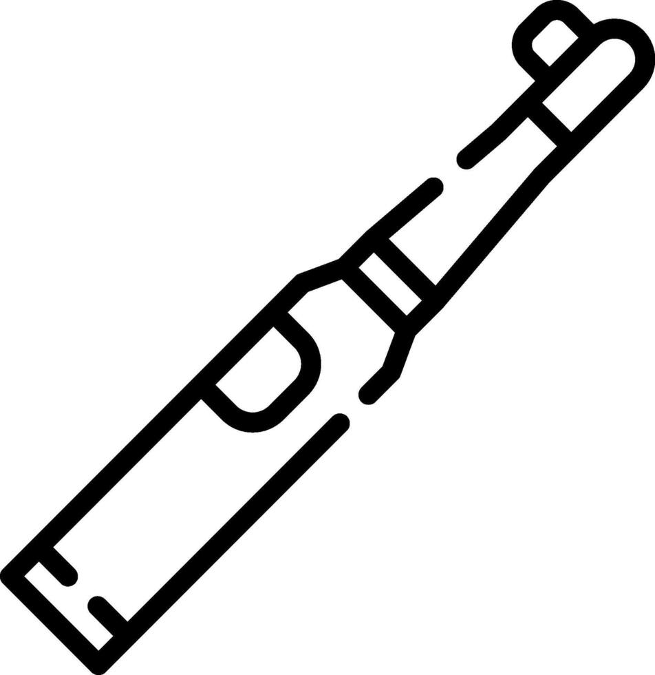 A black and white line drawing of a pen vector