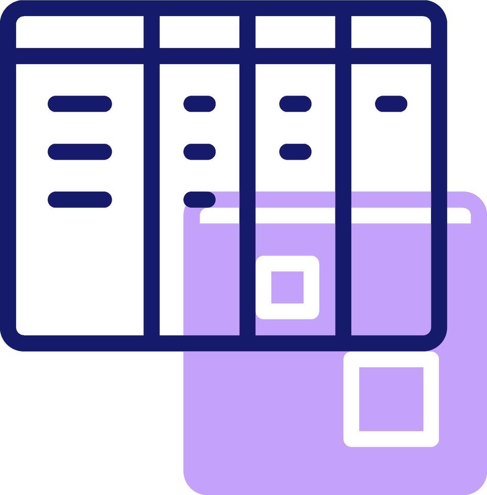 A purple and white icon of a calendar vector