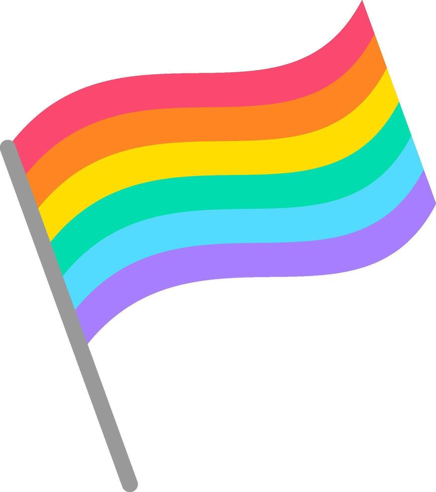 A rainbow flag waving in the wind vector