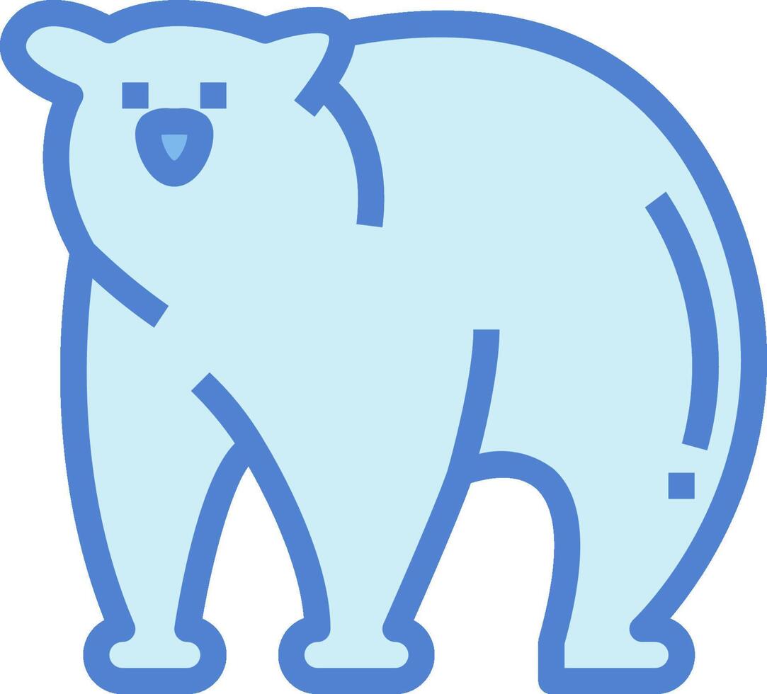 A blue polar bear icon on a white background vector