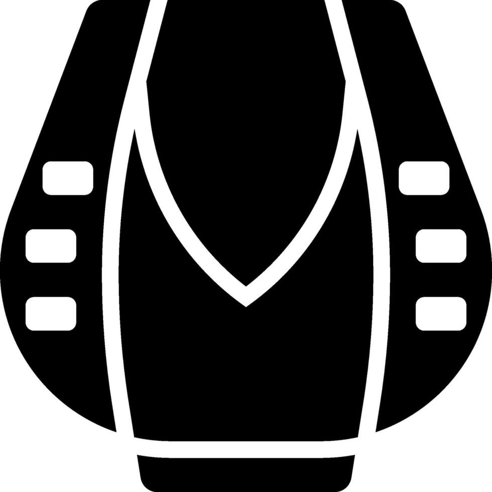 A black and white silhouette of a backpack vector