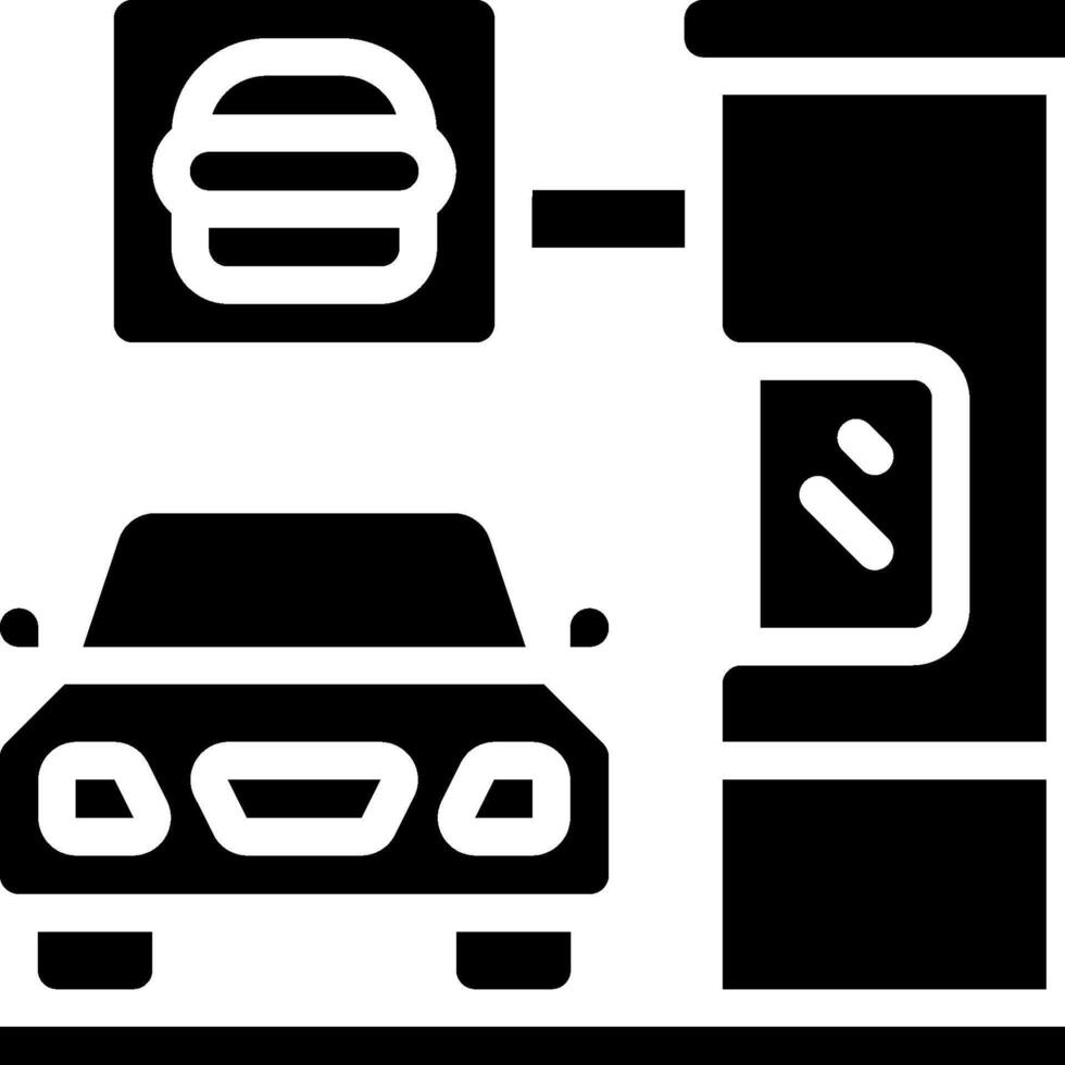 A black and white image of a car and a burger vector
