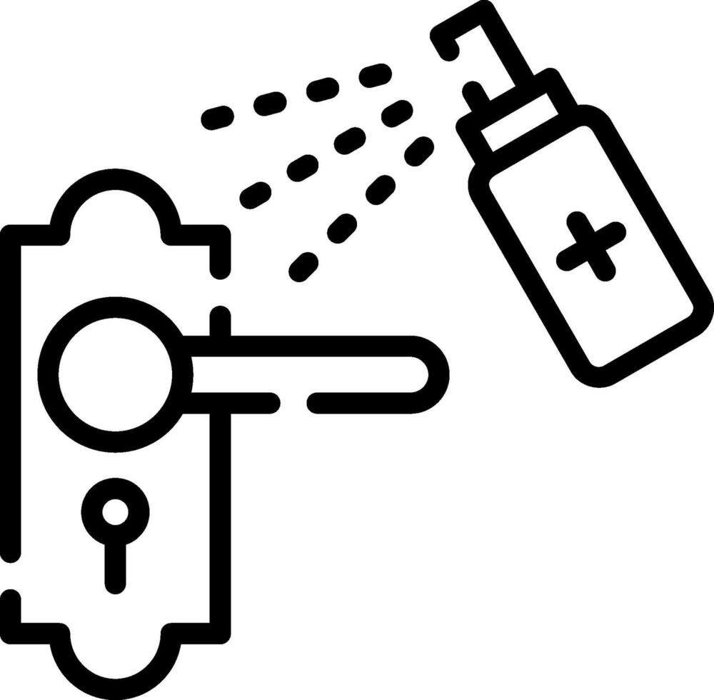 A black and white illustration of a door handle vector