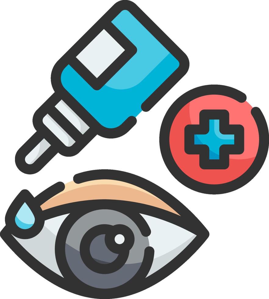 Eye and syringe icon on white background vector