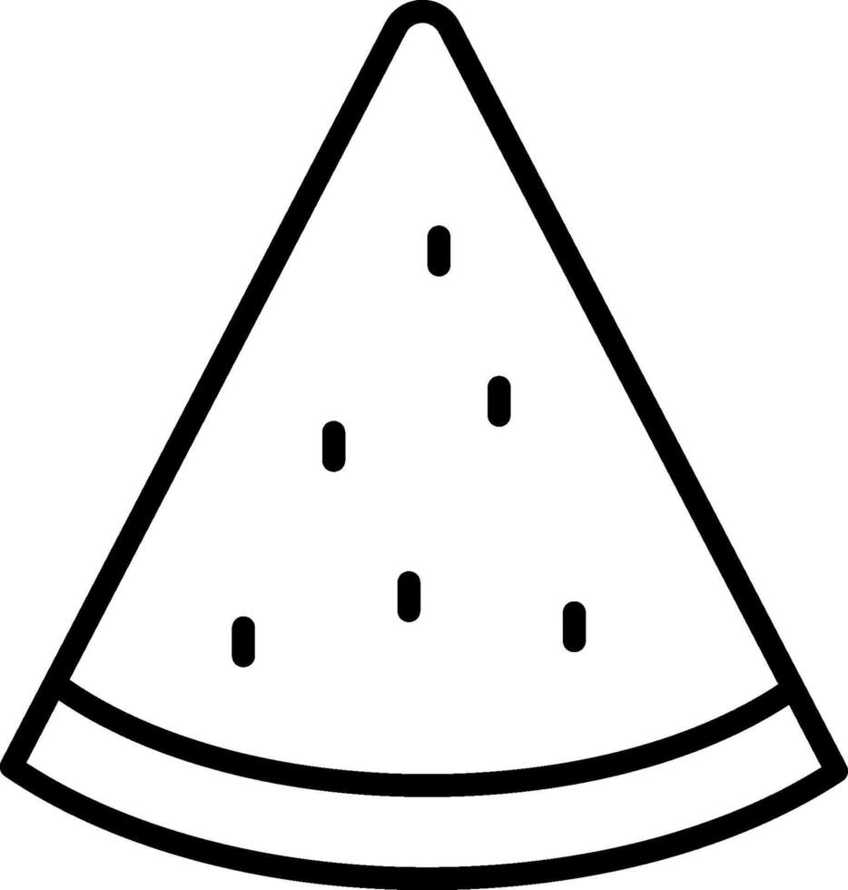 Watermelon slice coloring page vector