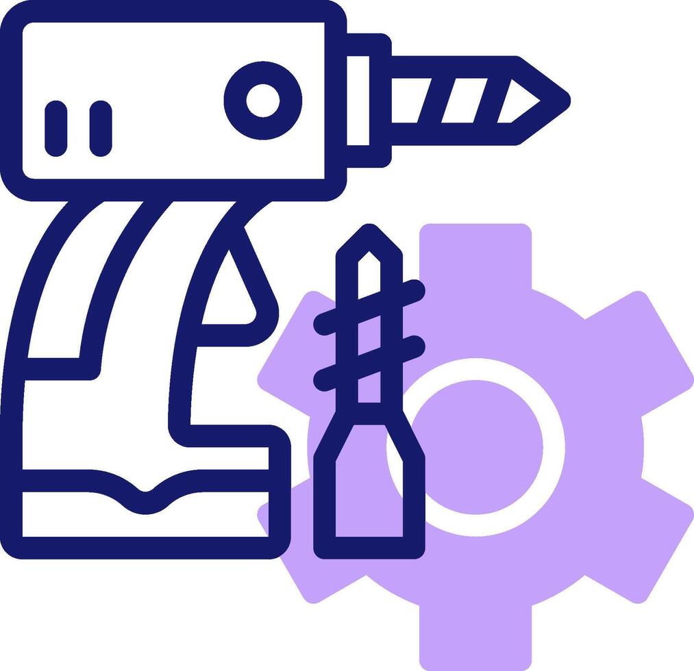 A drill and a gear icon vector