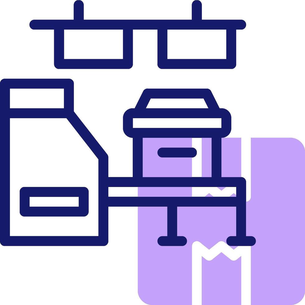 A purple and white icon of a machine vector