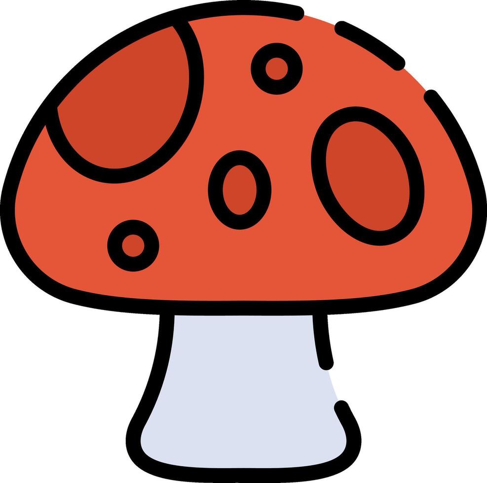 A cartoon mushroom with red spots on it vector