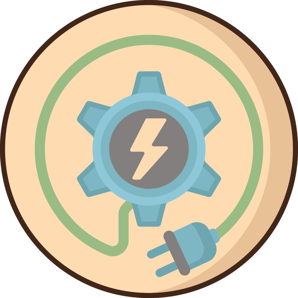 A flat icon of a power plug with a lightning bolt vector