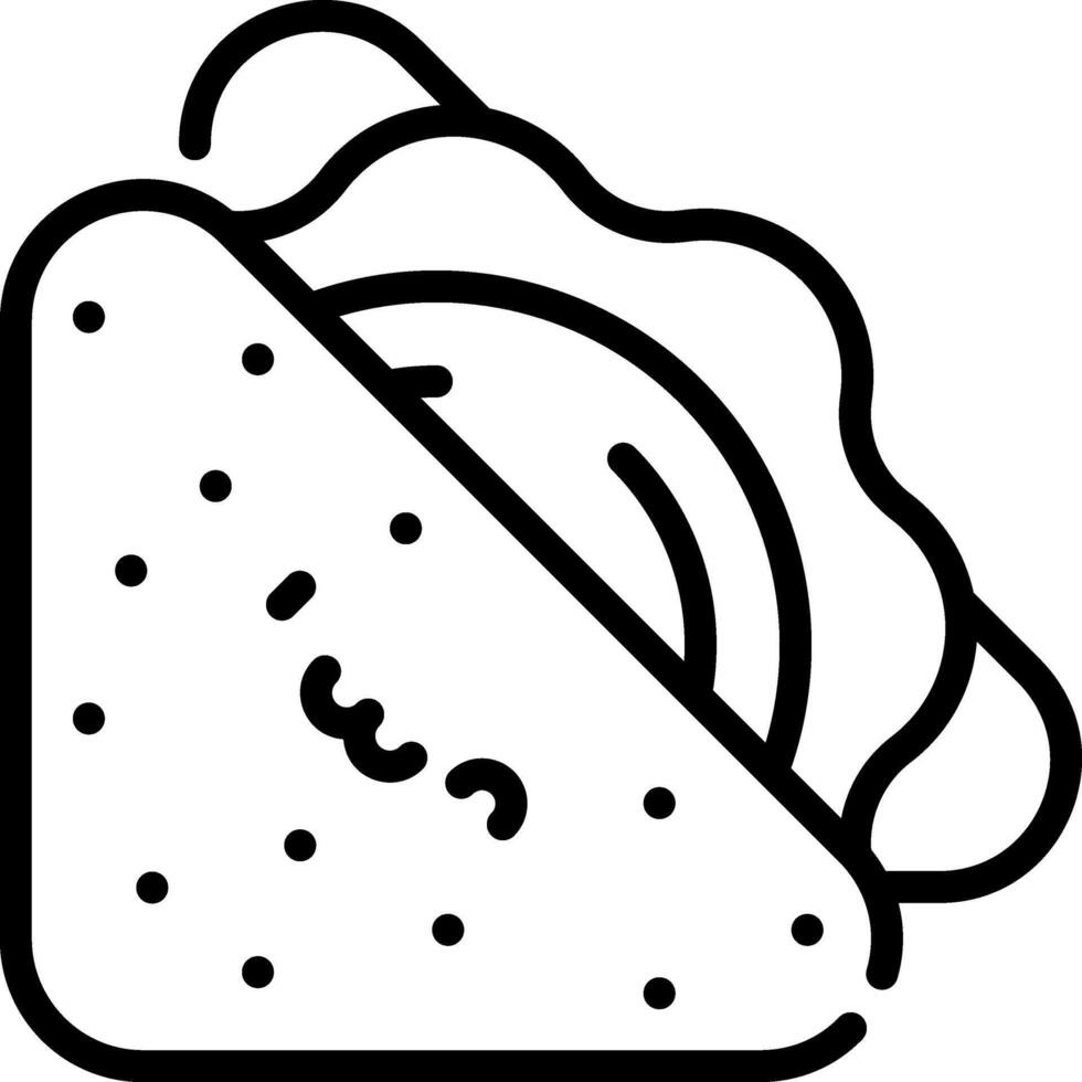 A black and white drawing of a taco vector