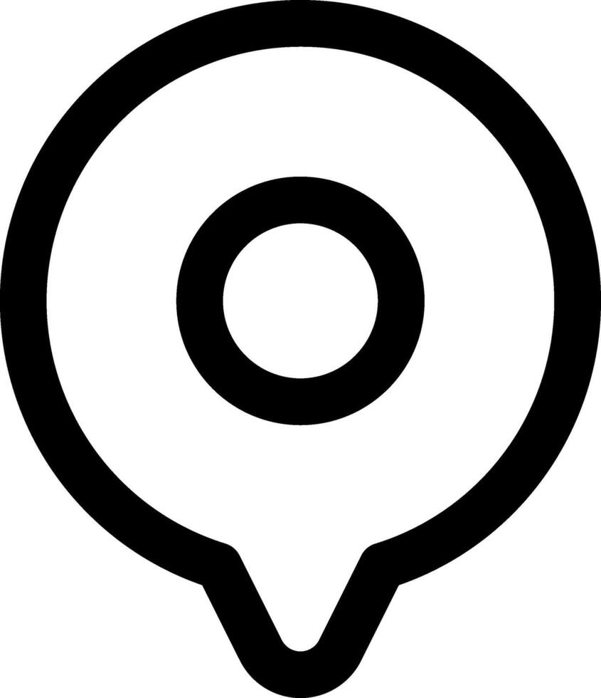 A black and white icon of a map pointer vector