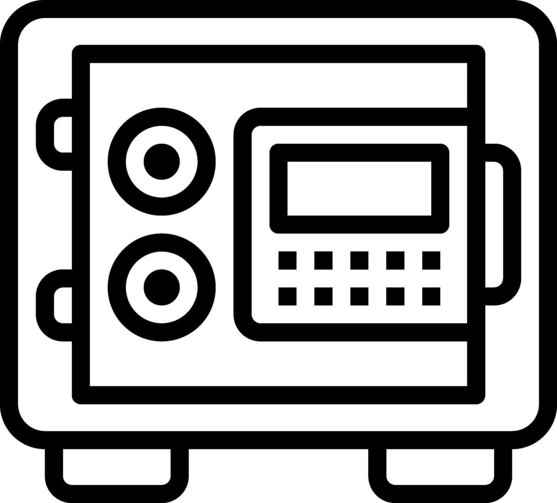 A black and white image of a safe box vector