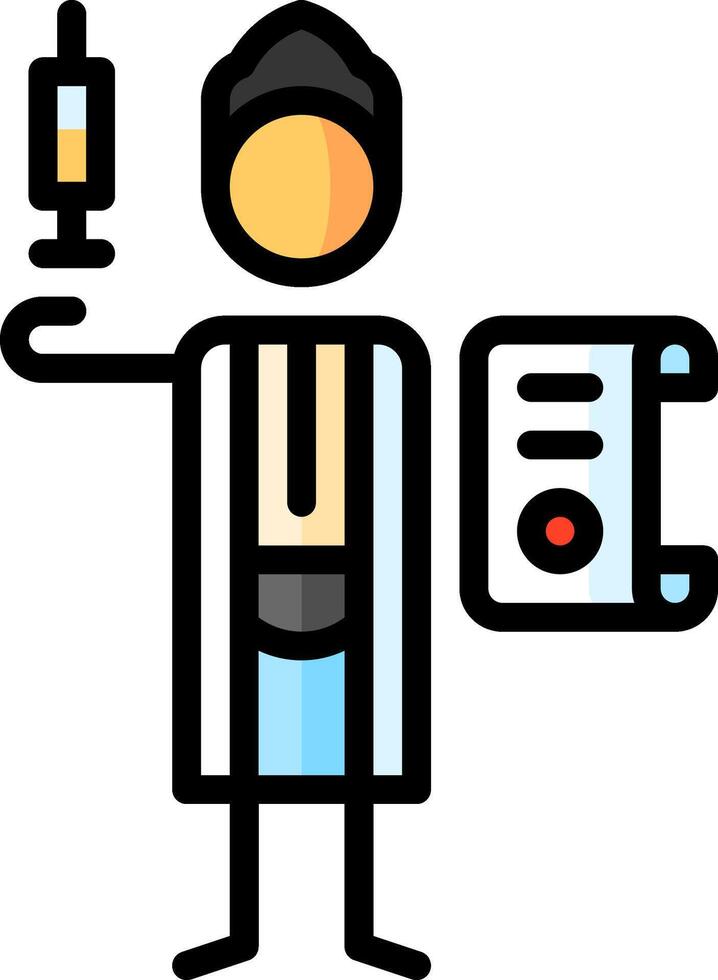 A doctor holding a syringe and a clipboard vector