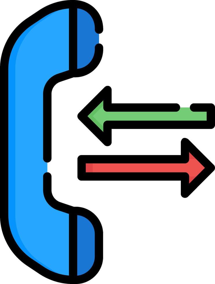 An icon of a phone with two arrows pointing in different directions vector