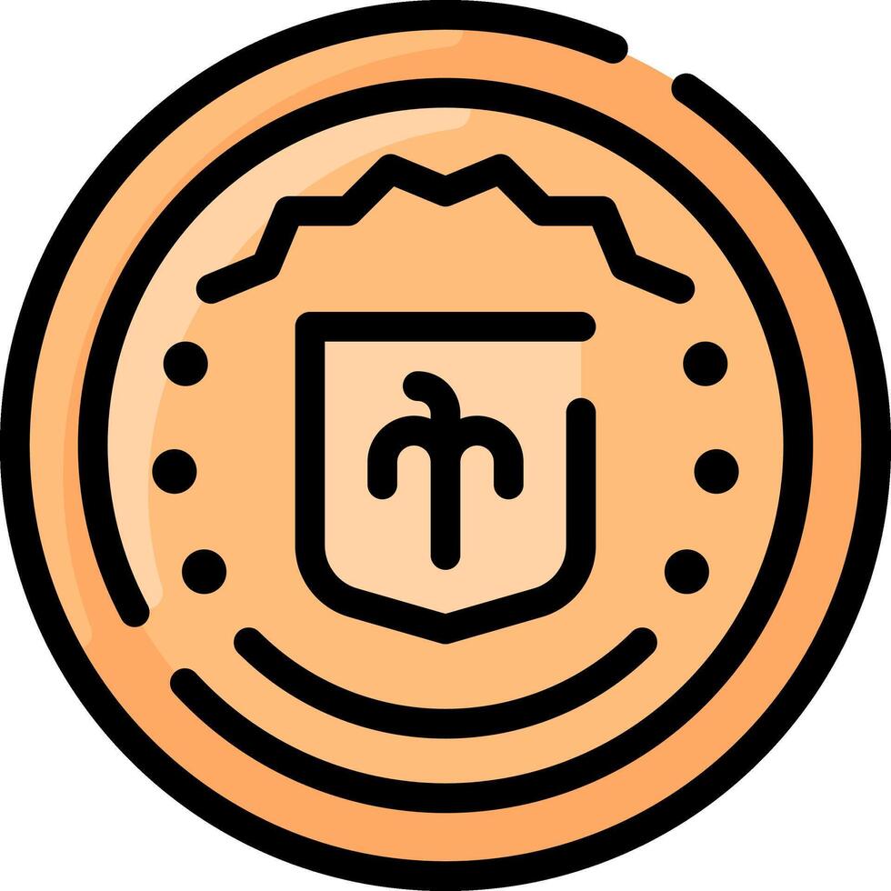 A coin with a shield on it vector