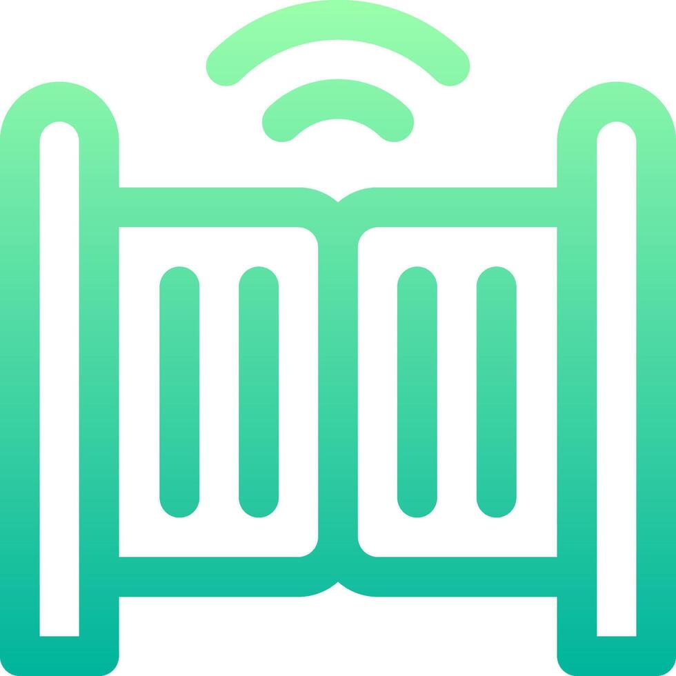 A green and white icon with a bed and a wifi symbol vector