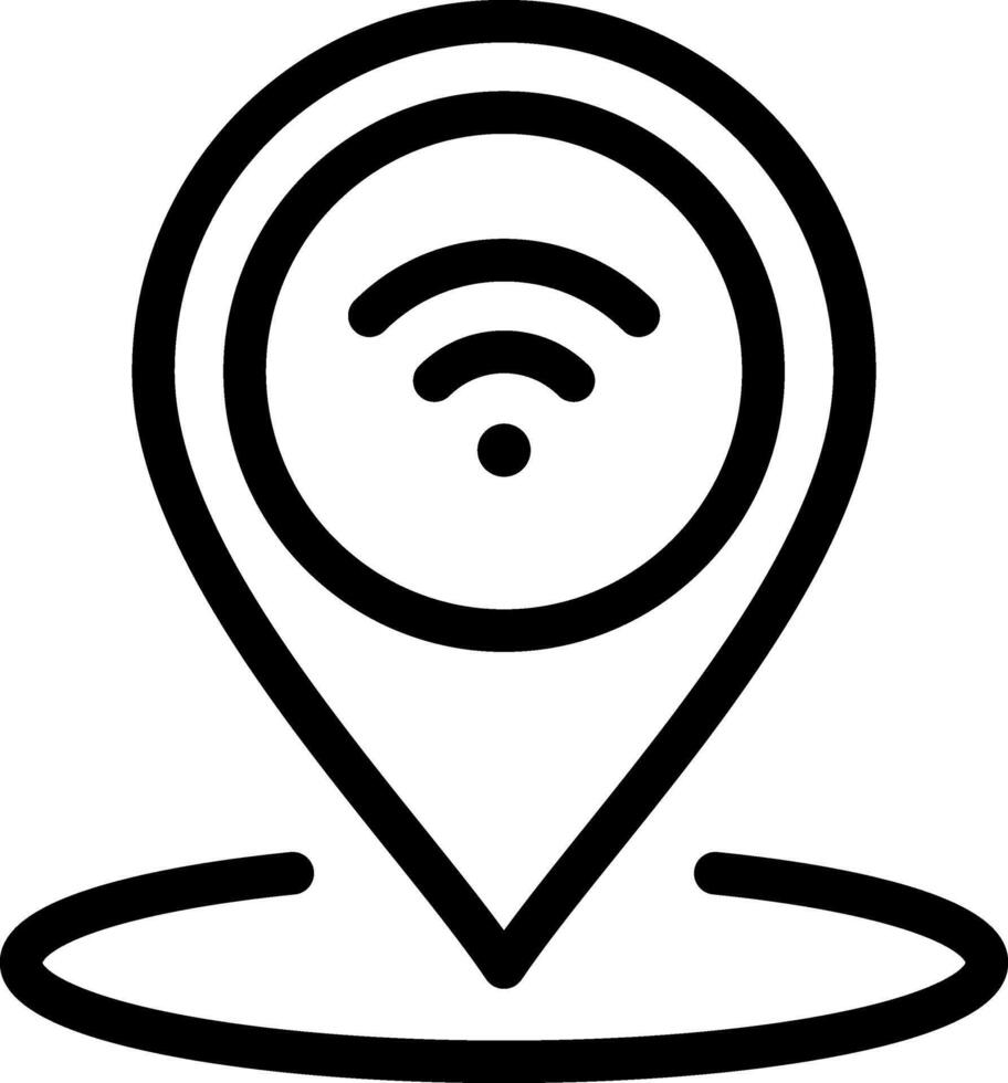 A wifi icon on a map pointer vector