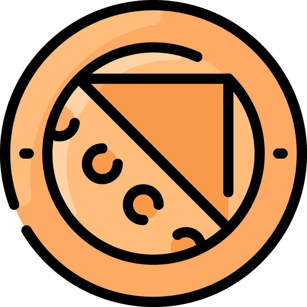 A circle with a piece of pizza in it vector