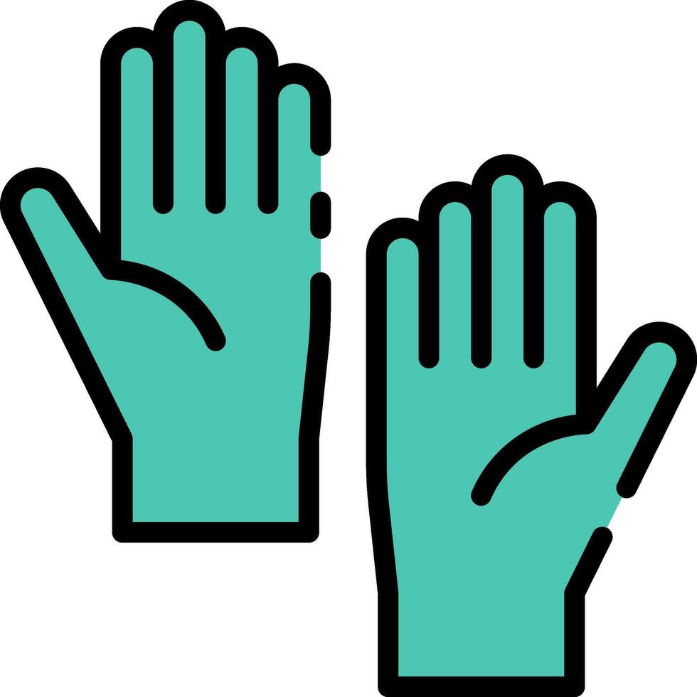 Two gloves with one hand up and one hand down vector