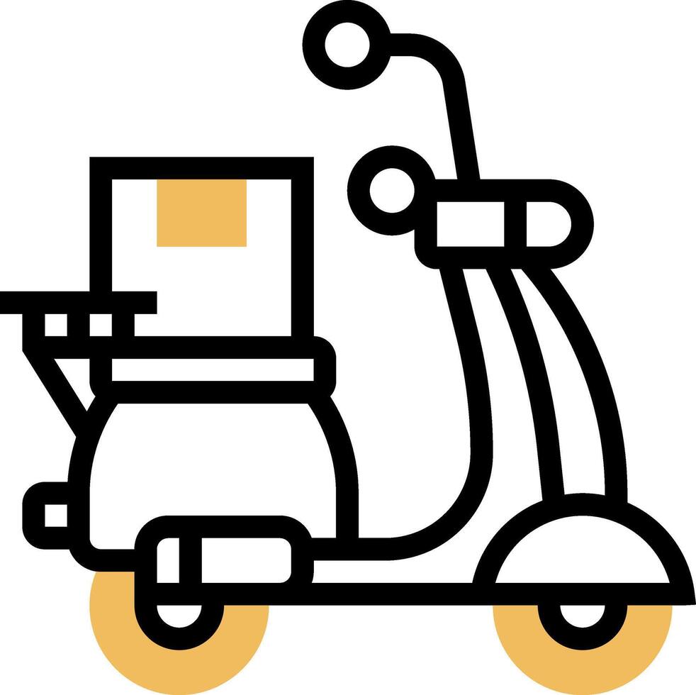 A scooter with a box on the back vector