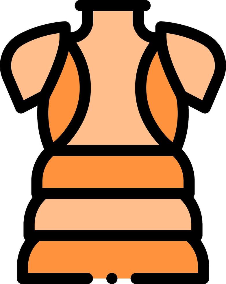 An orange swimsuit with a black and white outline vector