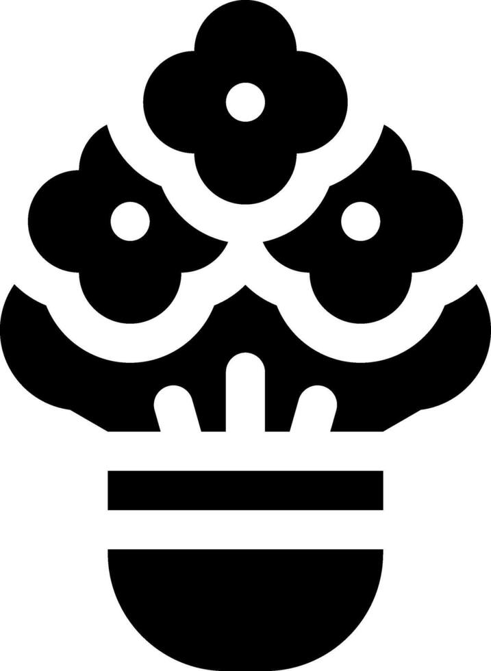 A black and white illustration of a flower pot vector