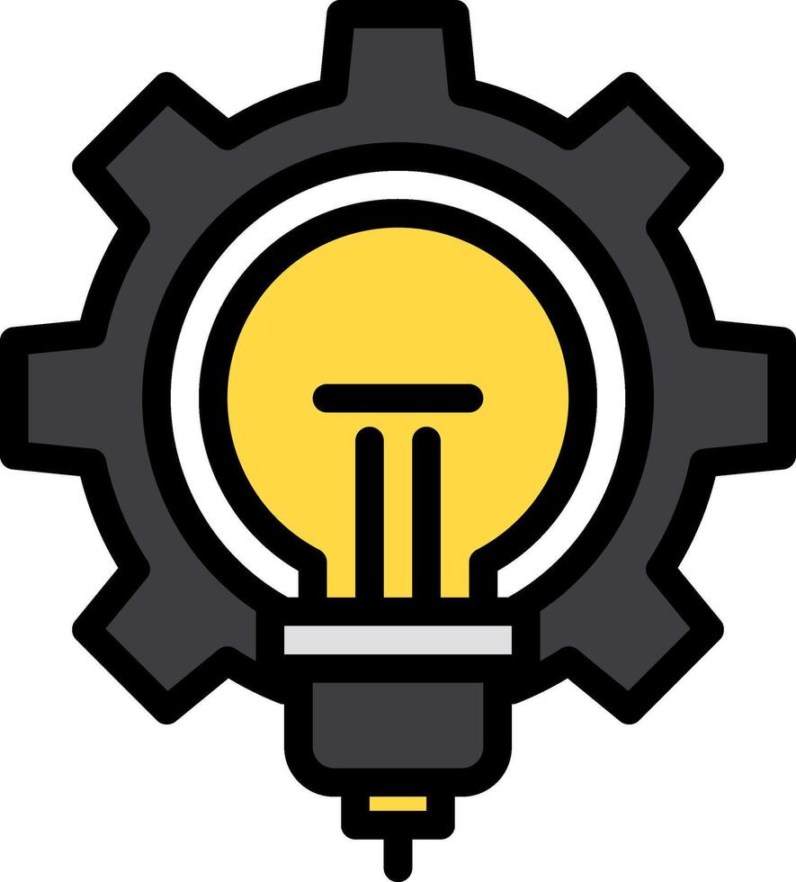 A yellow light bulb in a gear wheel vector