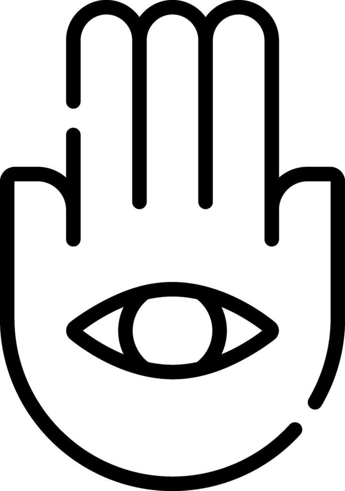 A hand with an eye on it, with a hamsa symbol vector