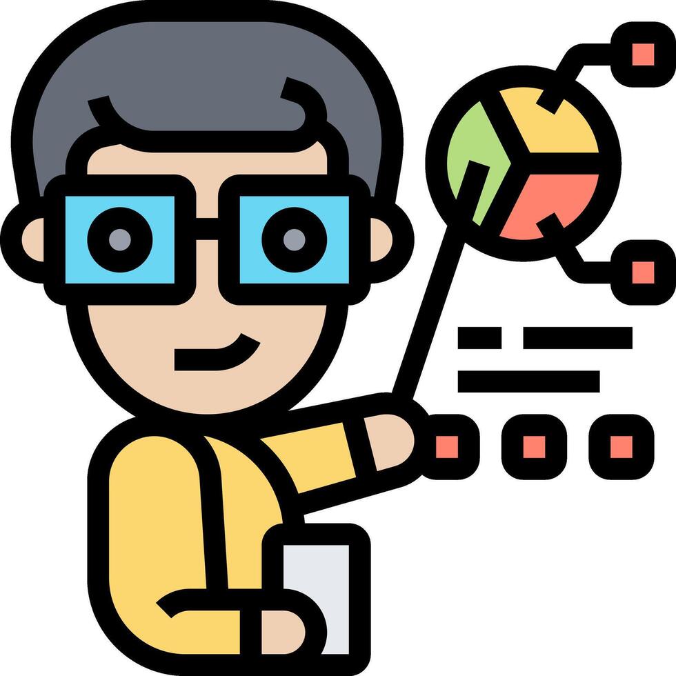 A cartoon man with glasses holding a ball vector