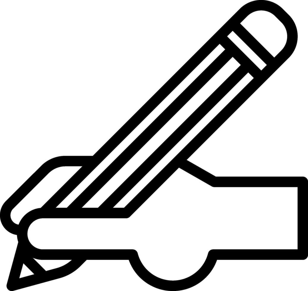 A hand holding a pen and a pencil vector