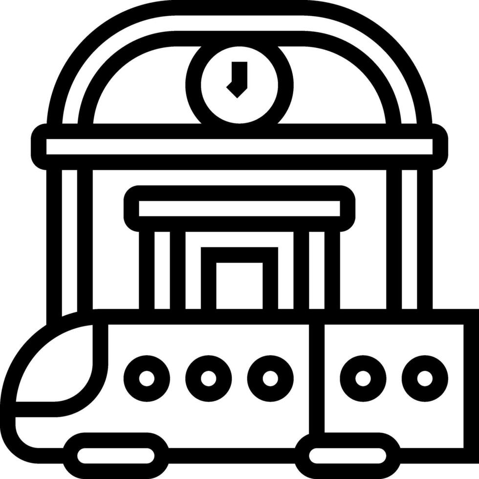 A black and white line drawing of a train vector