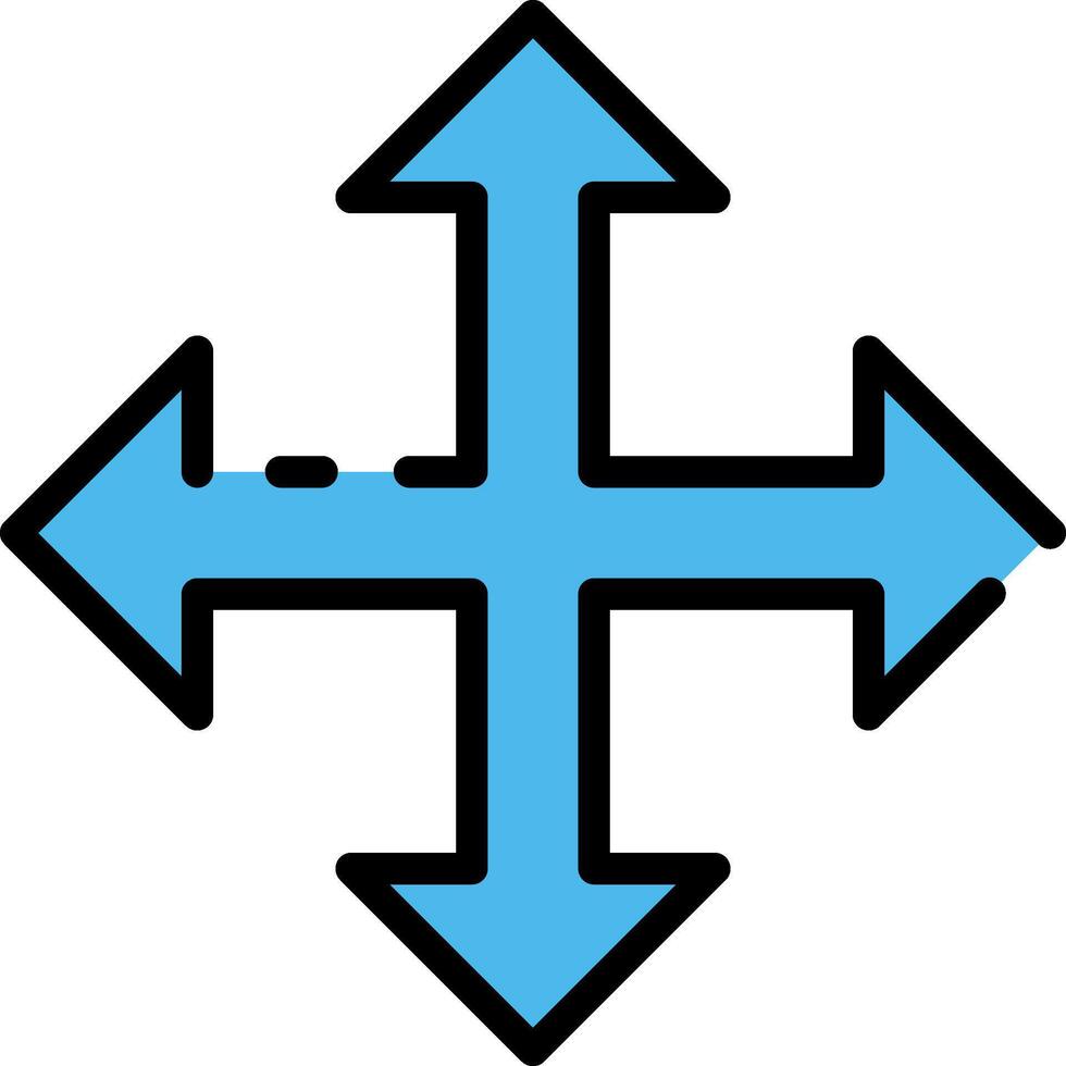 An arrow pointing to the left and right vector